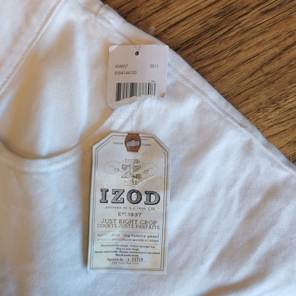 IZOD White Just Right Crop Slimming Panel New 4 - Picture 4 of 8
